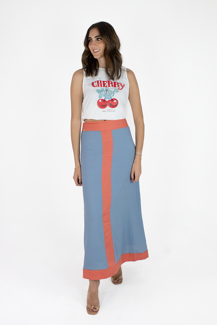 Falda Lino Azul