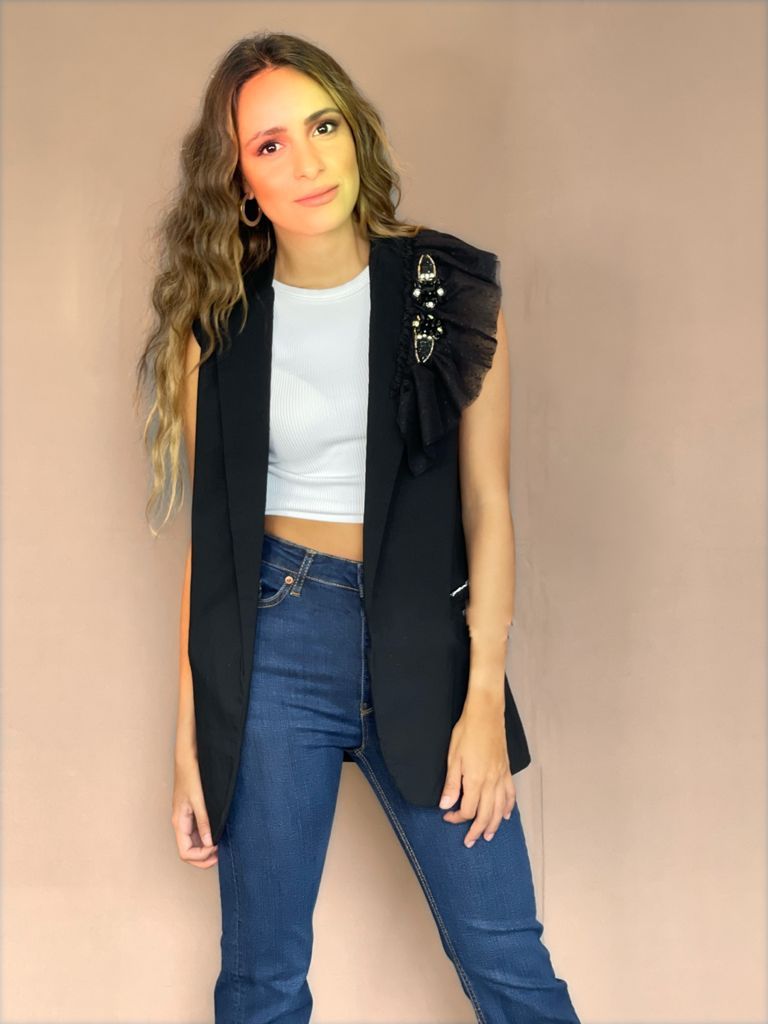 Chaleco con Aplicación - Matalí Arte Boutique