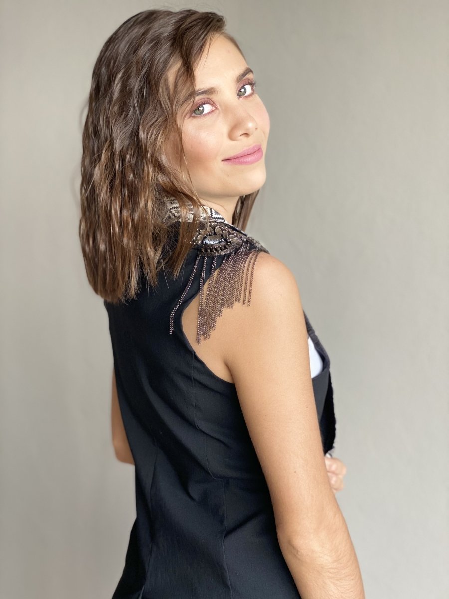 Chaleco con Aplicación - Matalí Arte Boutique