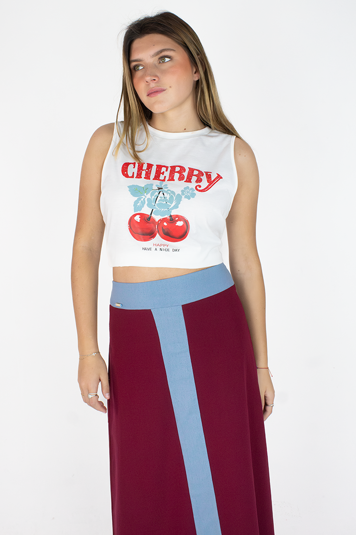 Falda Lino Vino