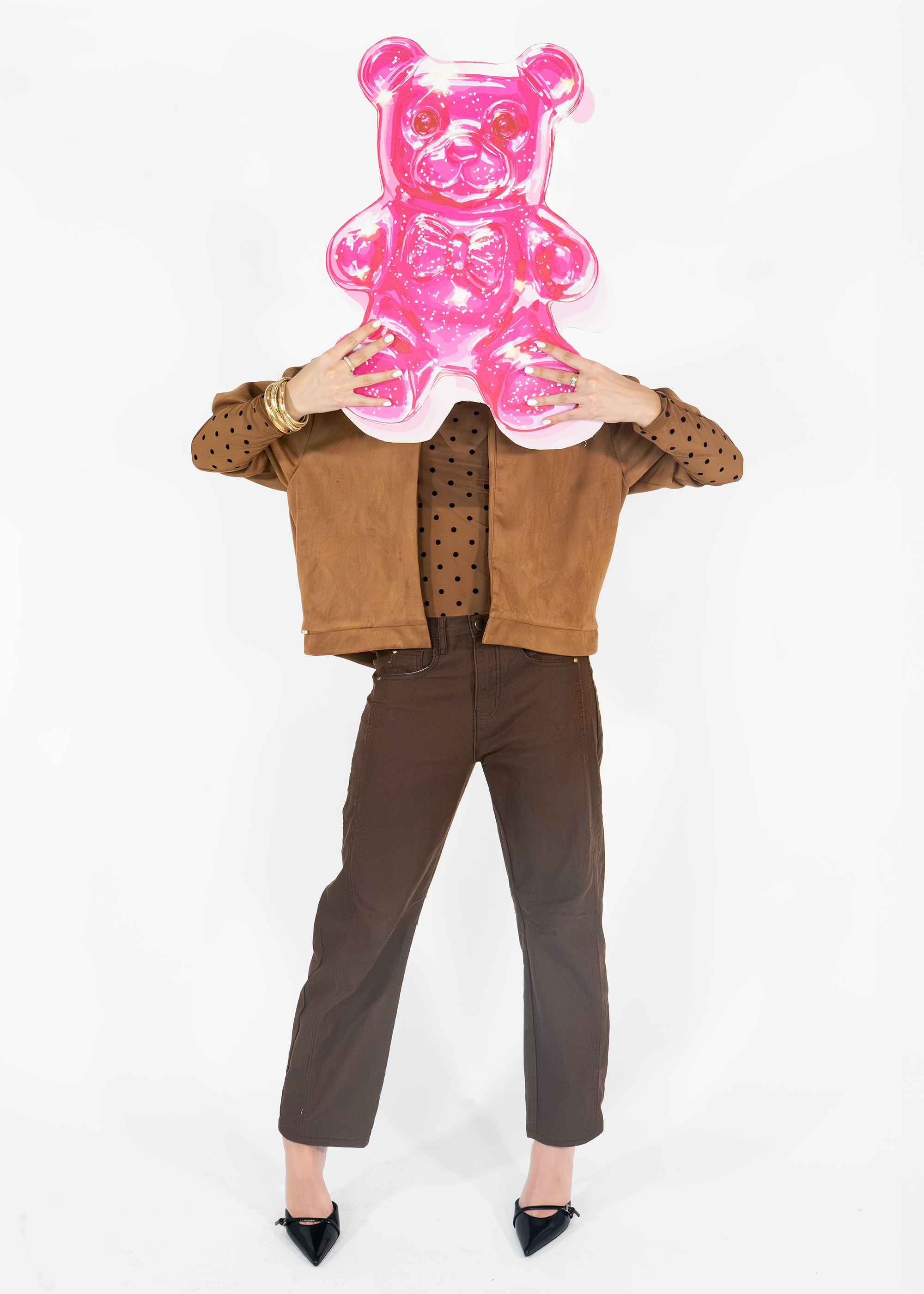 Chaqueta Bomber Suede Café