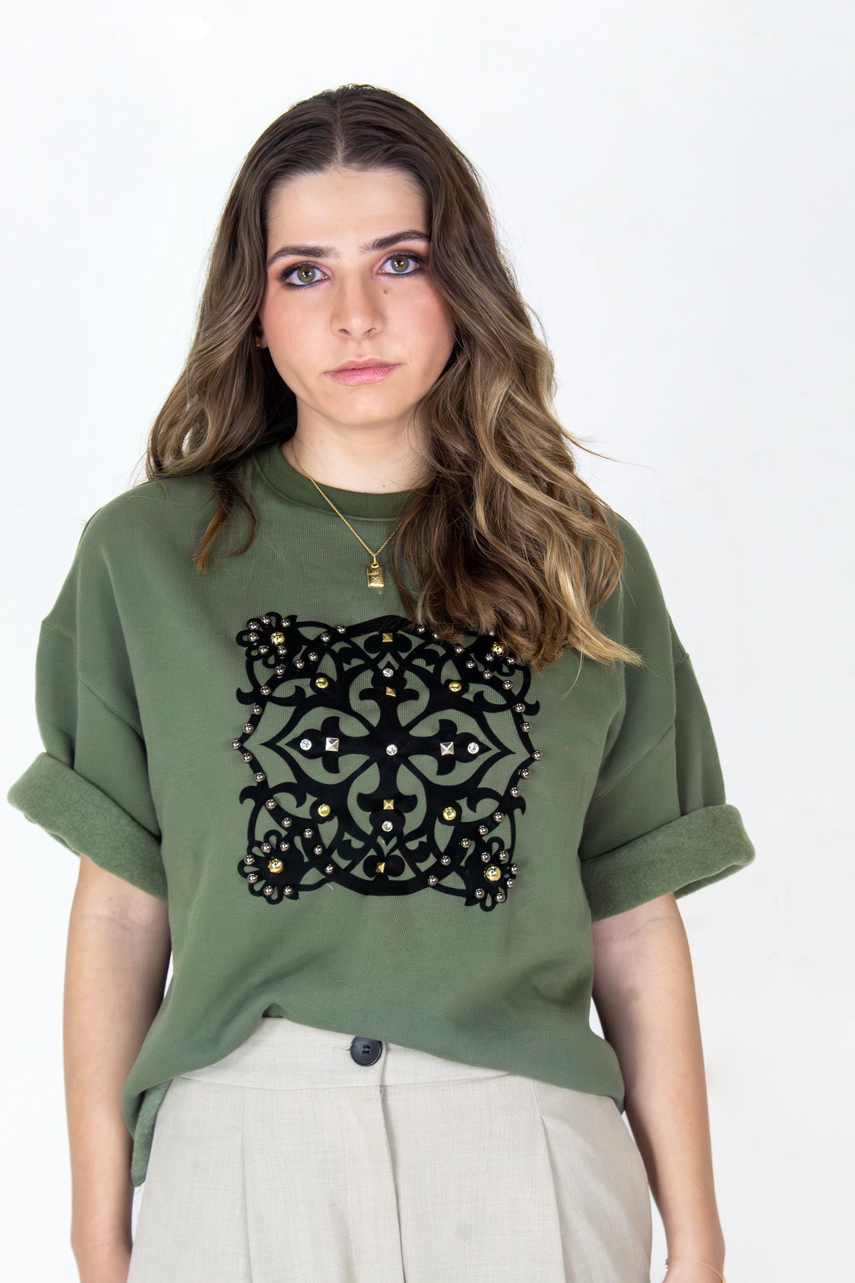 Sudadera Manga Corta con Tapete Matalí Verde