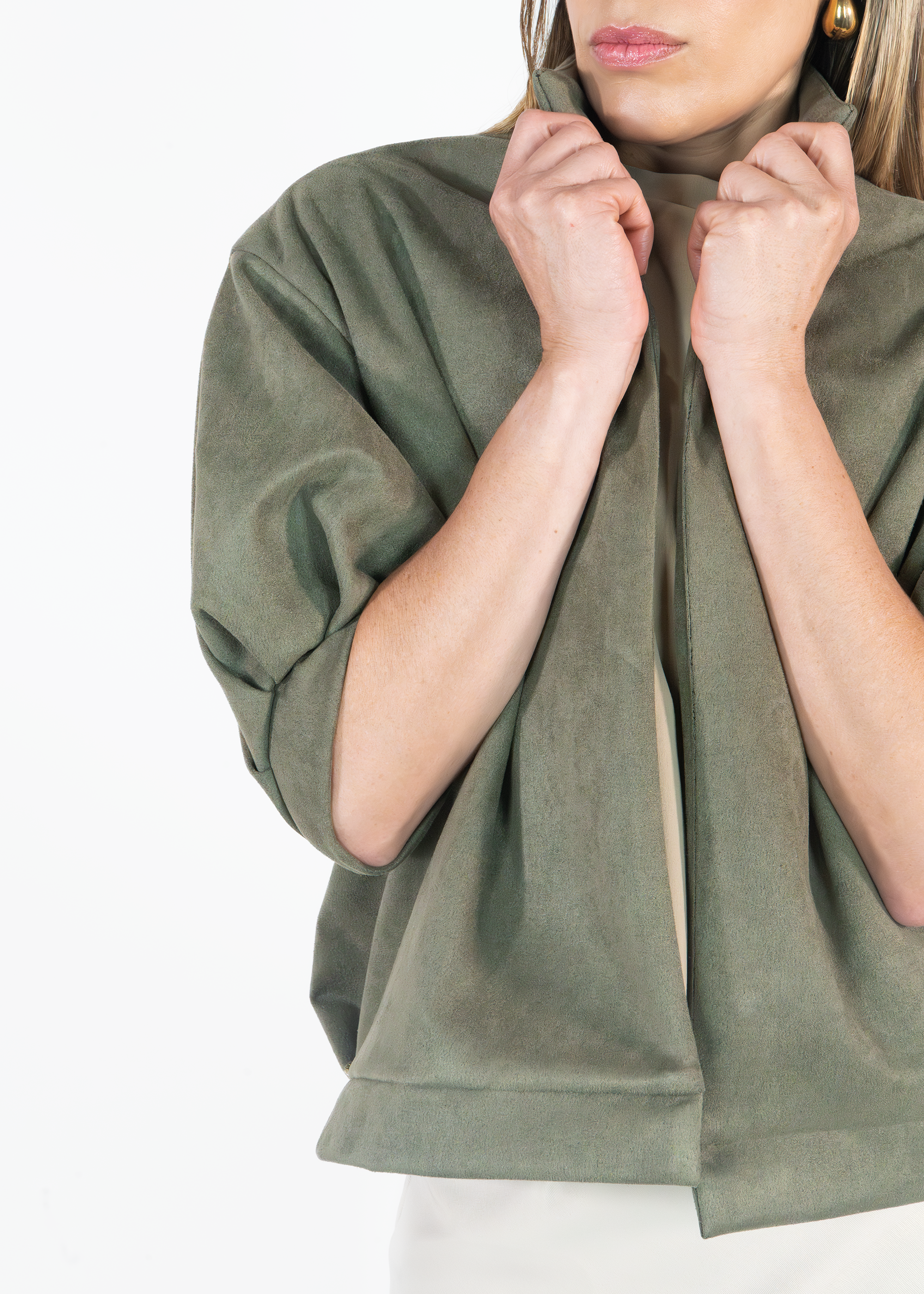 Chaqueta Bomber Suede Verde