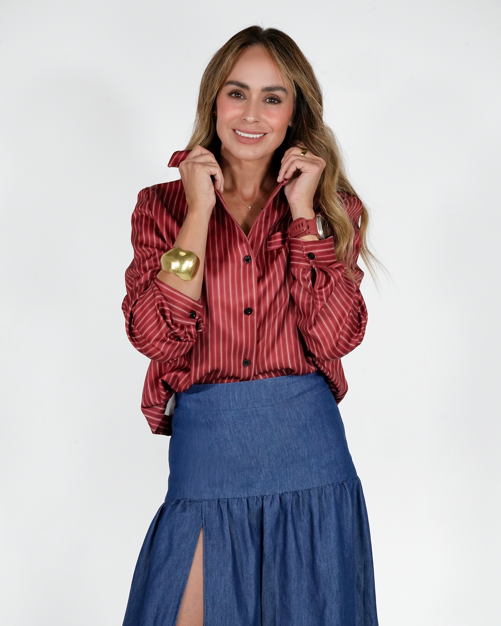 Camisa Merlot Lines