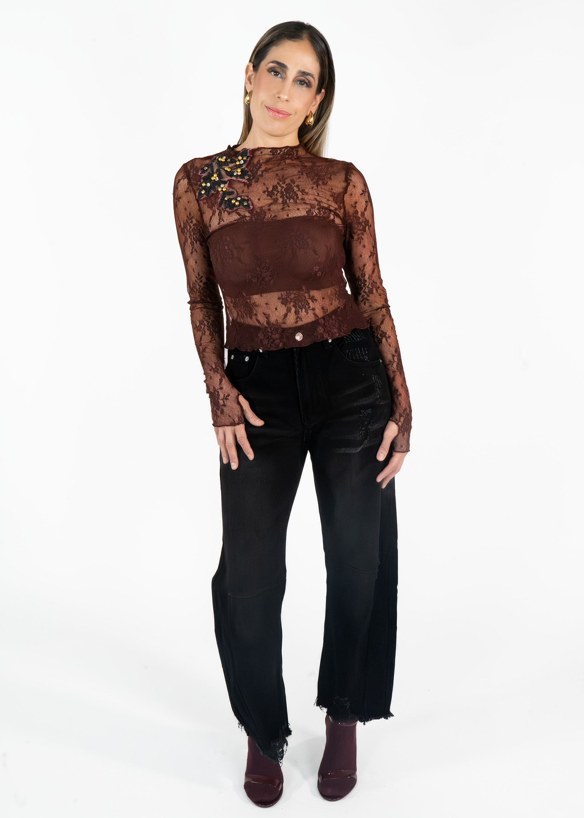 Blusa Mesh Vino