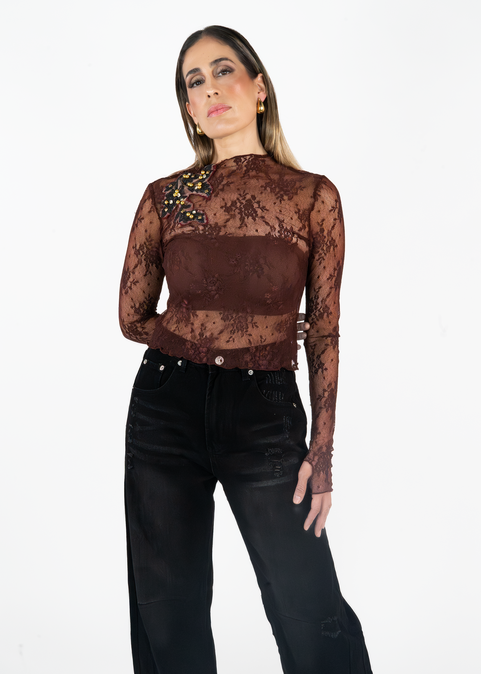Blusa Mesh Vino