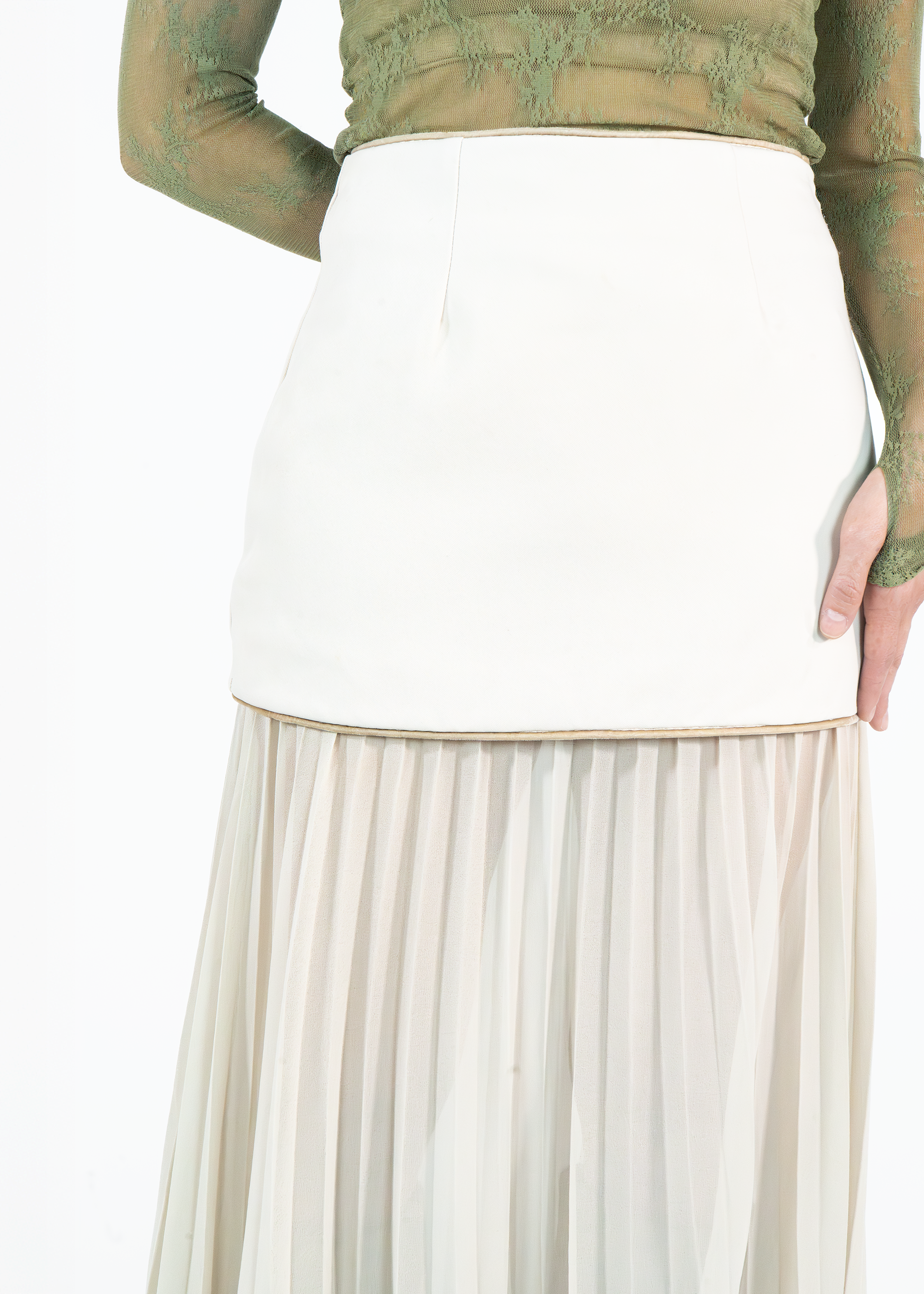 Falda Plisada Beige