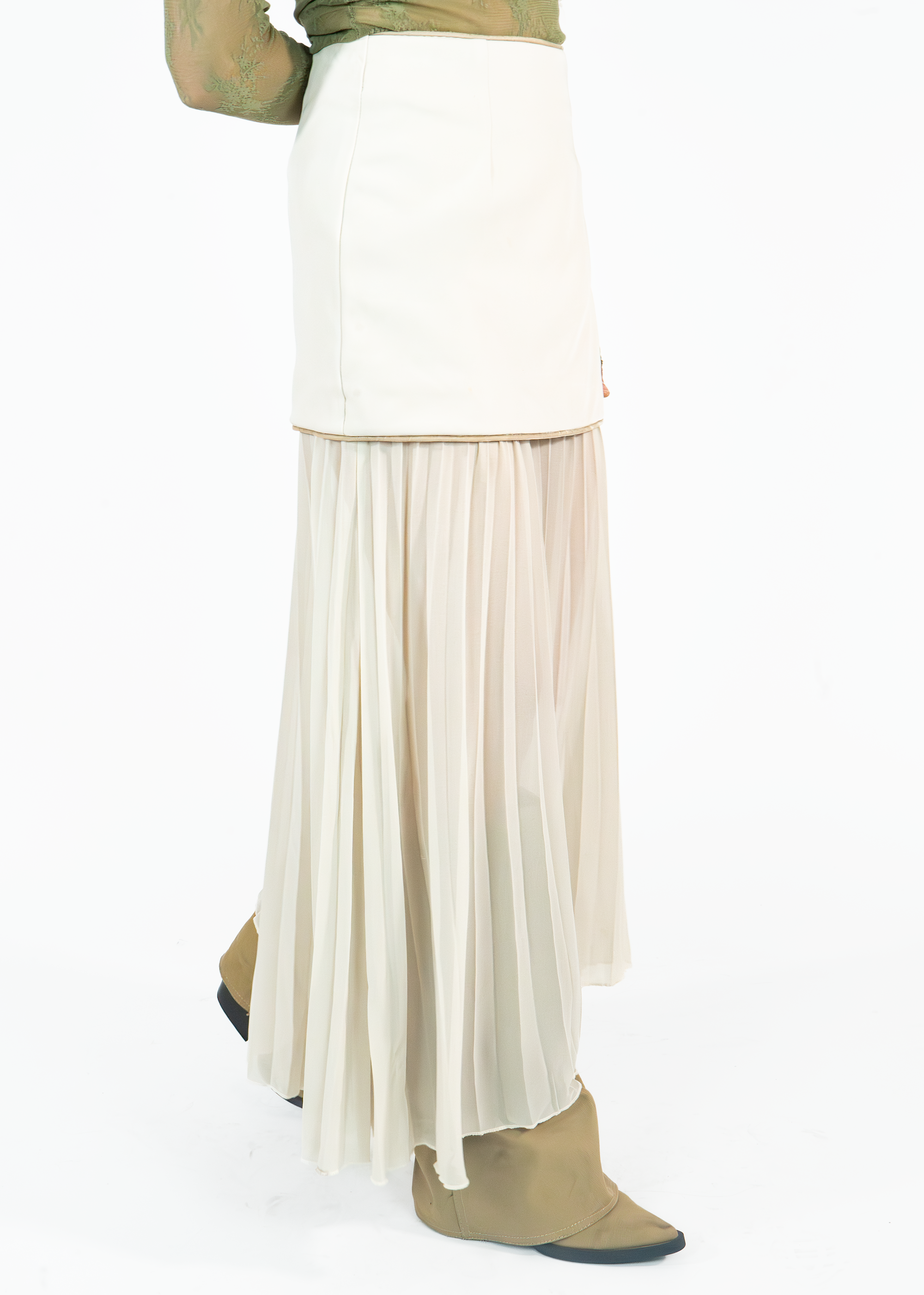 Falda Plisada Beige