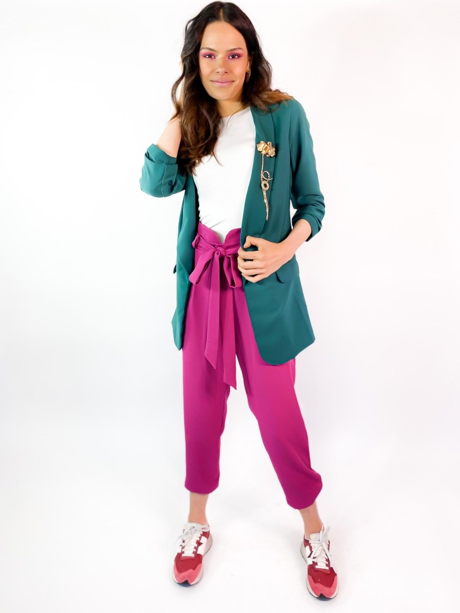 Blazer con prendedor - Matalí Arte Boutique